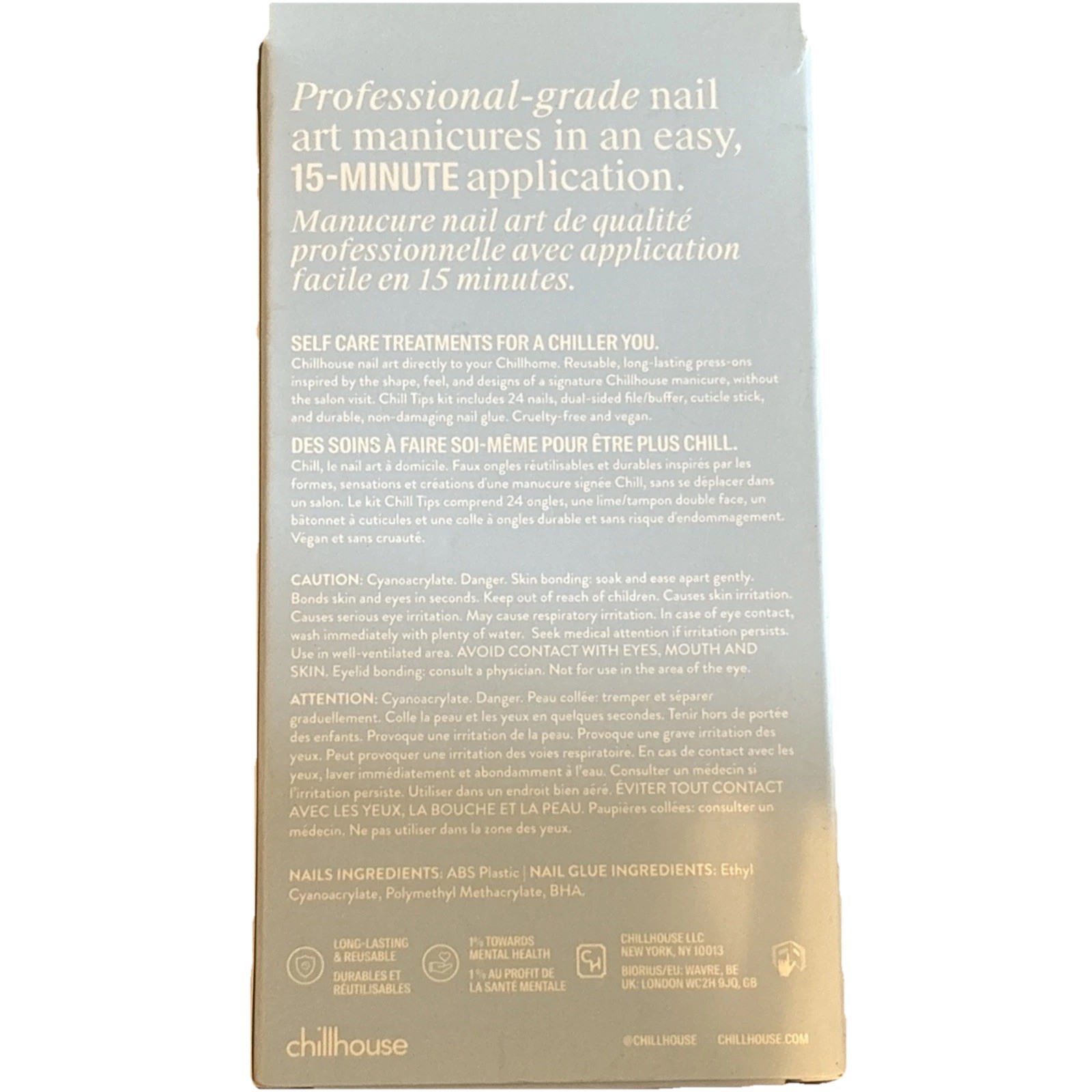 Chillhouse Chill Tips Press-On Nails “Pool Day” Glue-On Manicure NEW