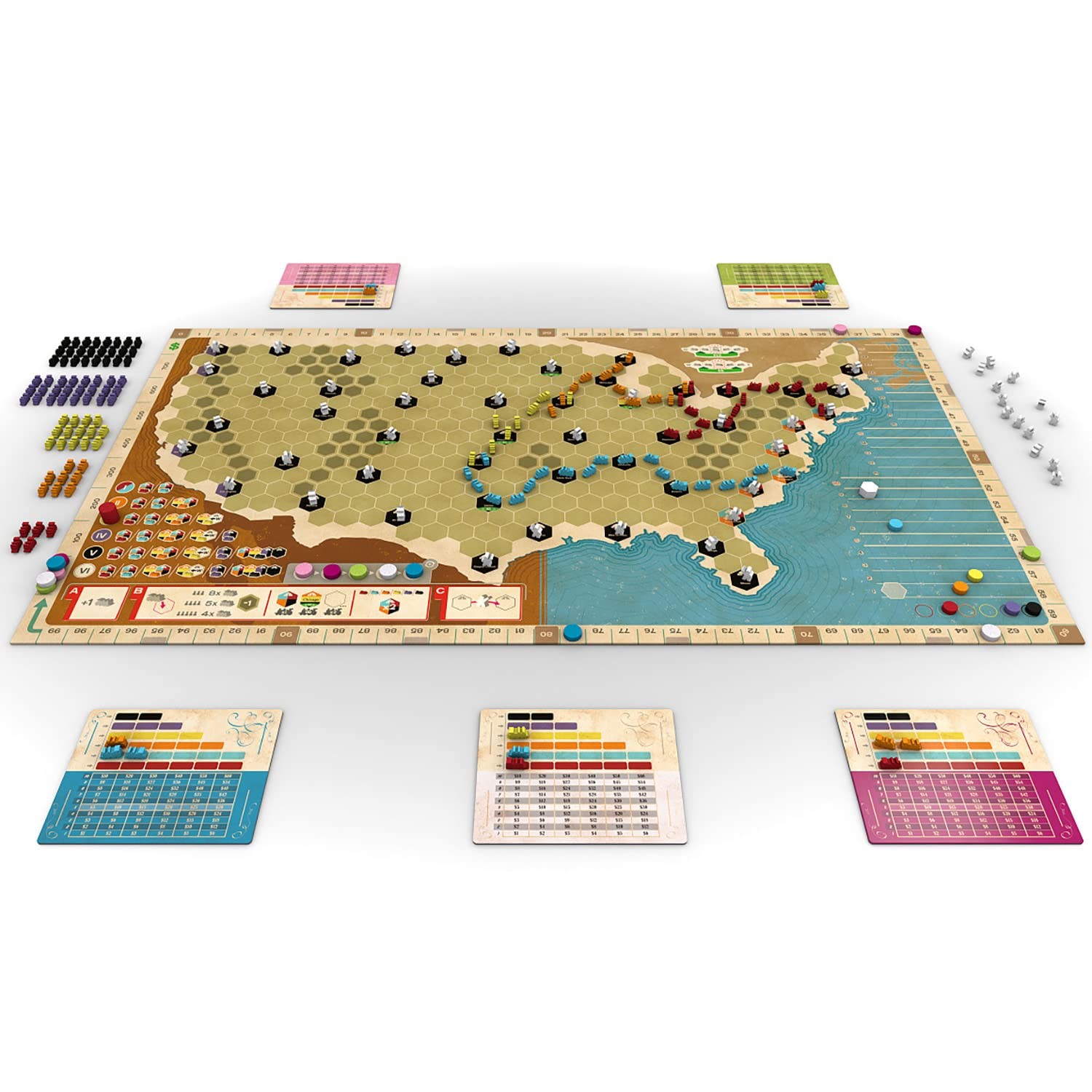 Capstone Games Ride The Rails Strategy Board Game for 3 One Size, Multicolor