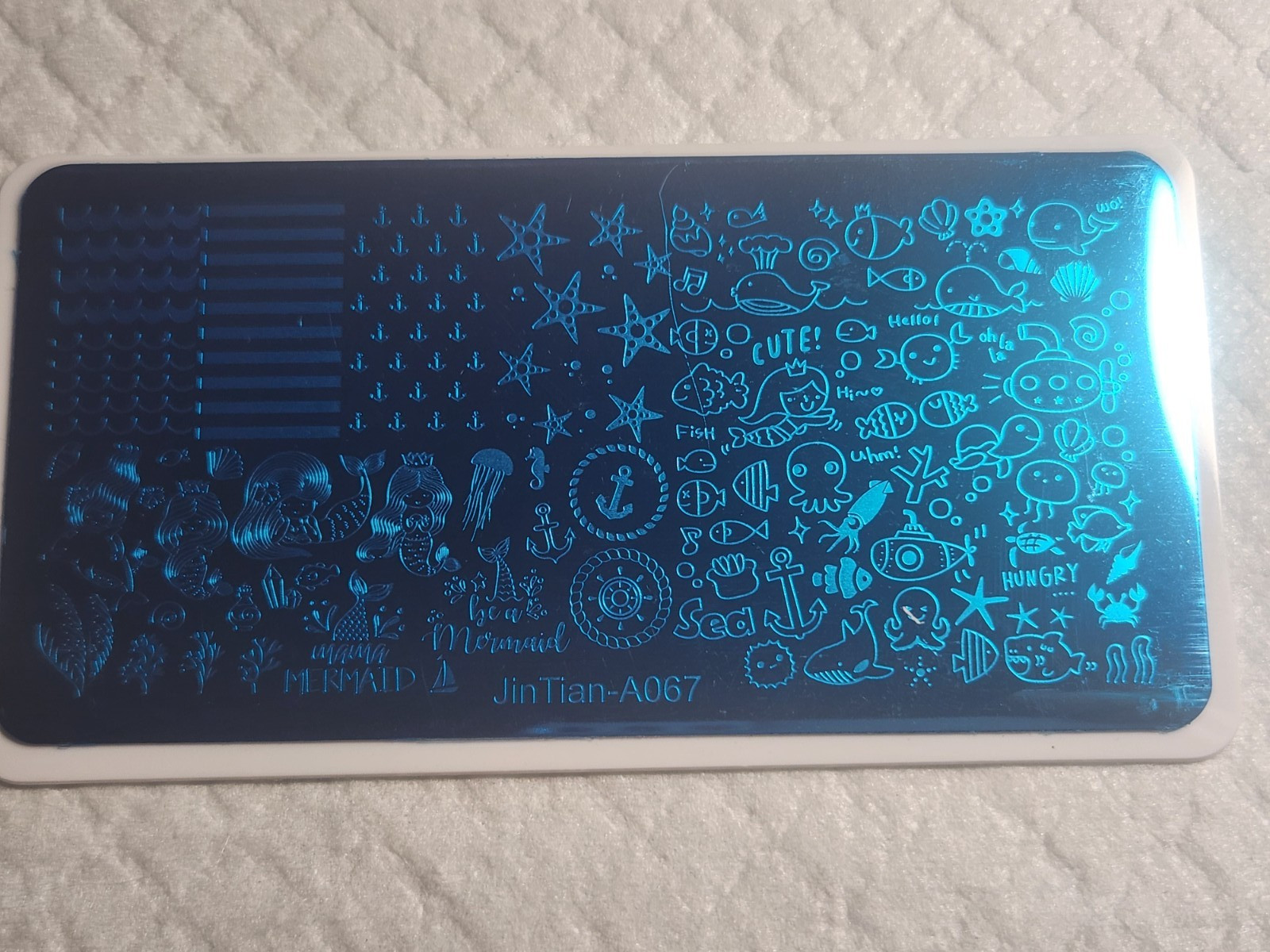 Nail Stamping Plate -JinTian A067 – beach, ocean, mermaid – New