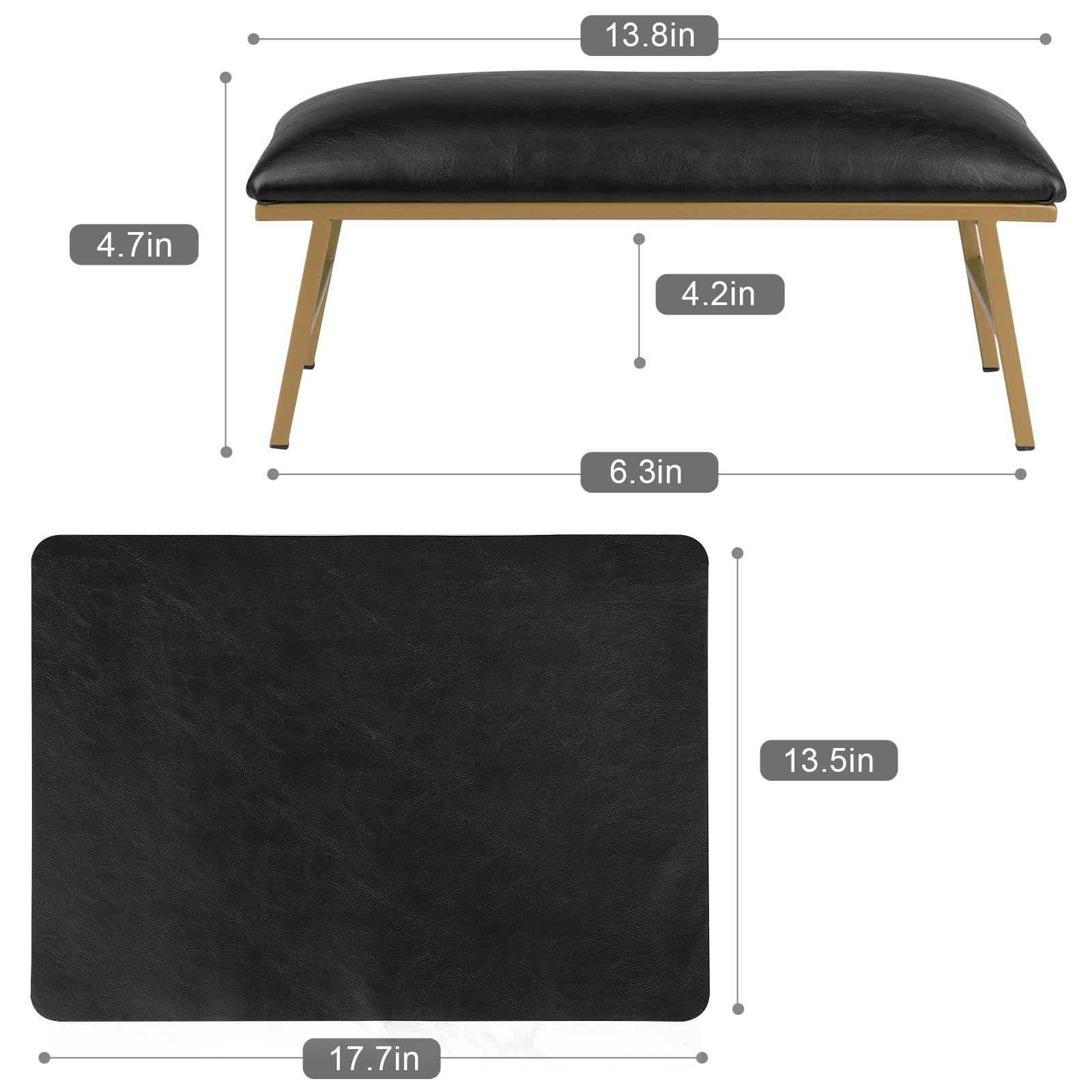 Arm Rest for Nails, Nail Arm Rest for Nail Tech with Microfiber Leather Nail …