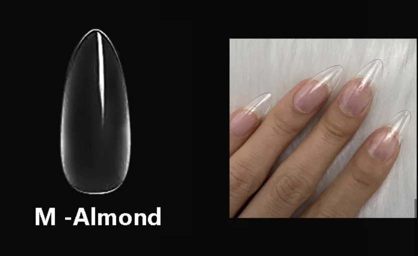 500 pcs Nail Tips GEL Extensions Full Cover ALMOND | COFFIN | ALMOND SOFT GEL