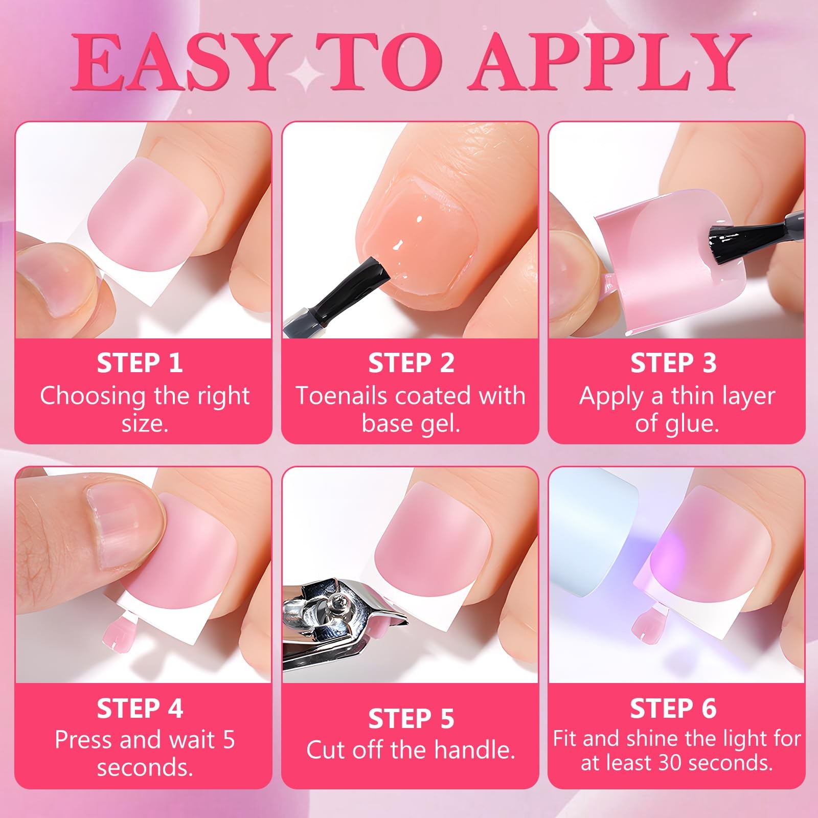 Press on Toenails for Women, 240pcs Toe Nail Press ons White Deep French Tips…