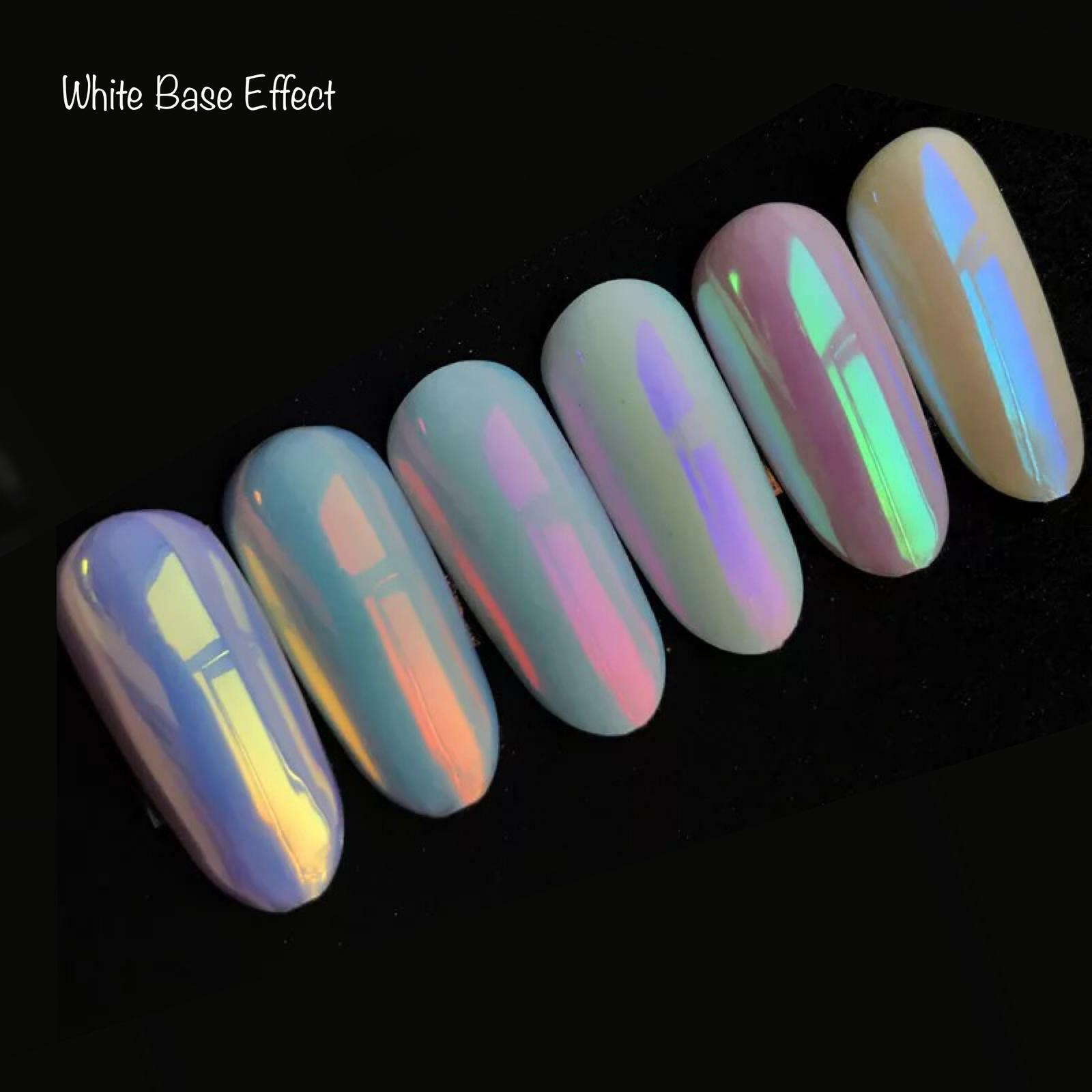 Aurora Nail Powder 6 AB Colours Unicorn Rainbow Multi Chrome Mirror Mermaid