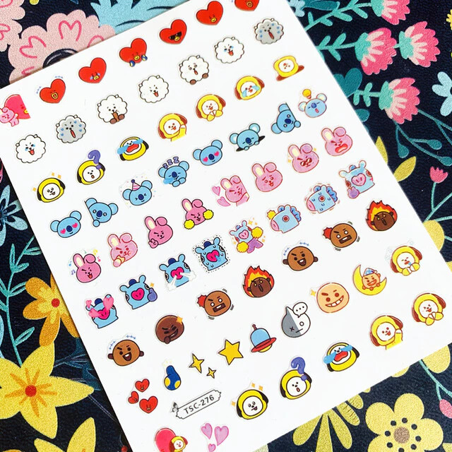 BTS BT21 Kpop 3D Design Nail Art Sticker