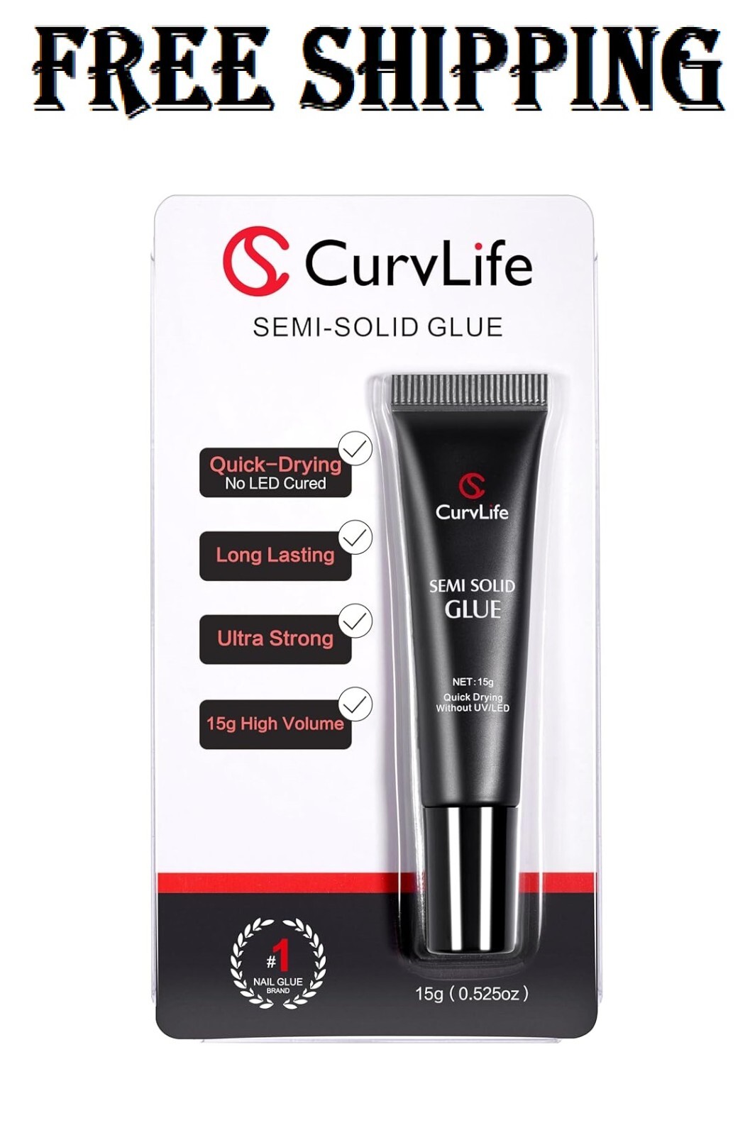 Curvlife New Super Strong on Nail Glue 15g for Press On Nails Tips Quick Dryi…