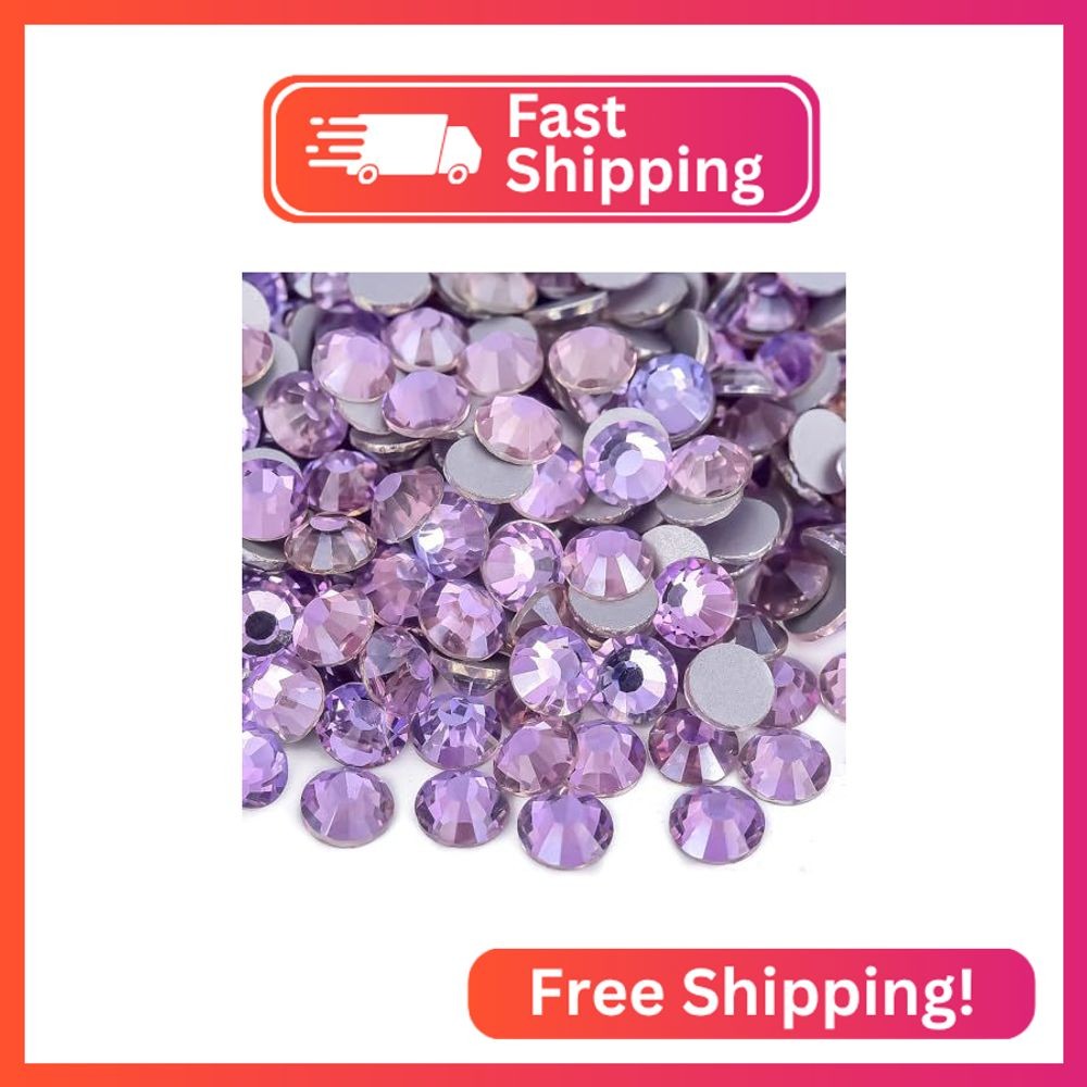 Blinginbox 288 Pieces SS30/6.4-6.6mm Flat Back Crystal Rhinestones Round Gems fo