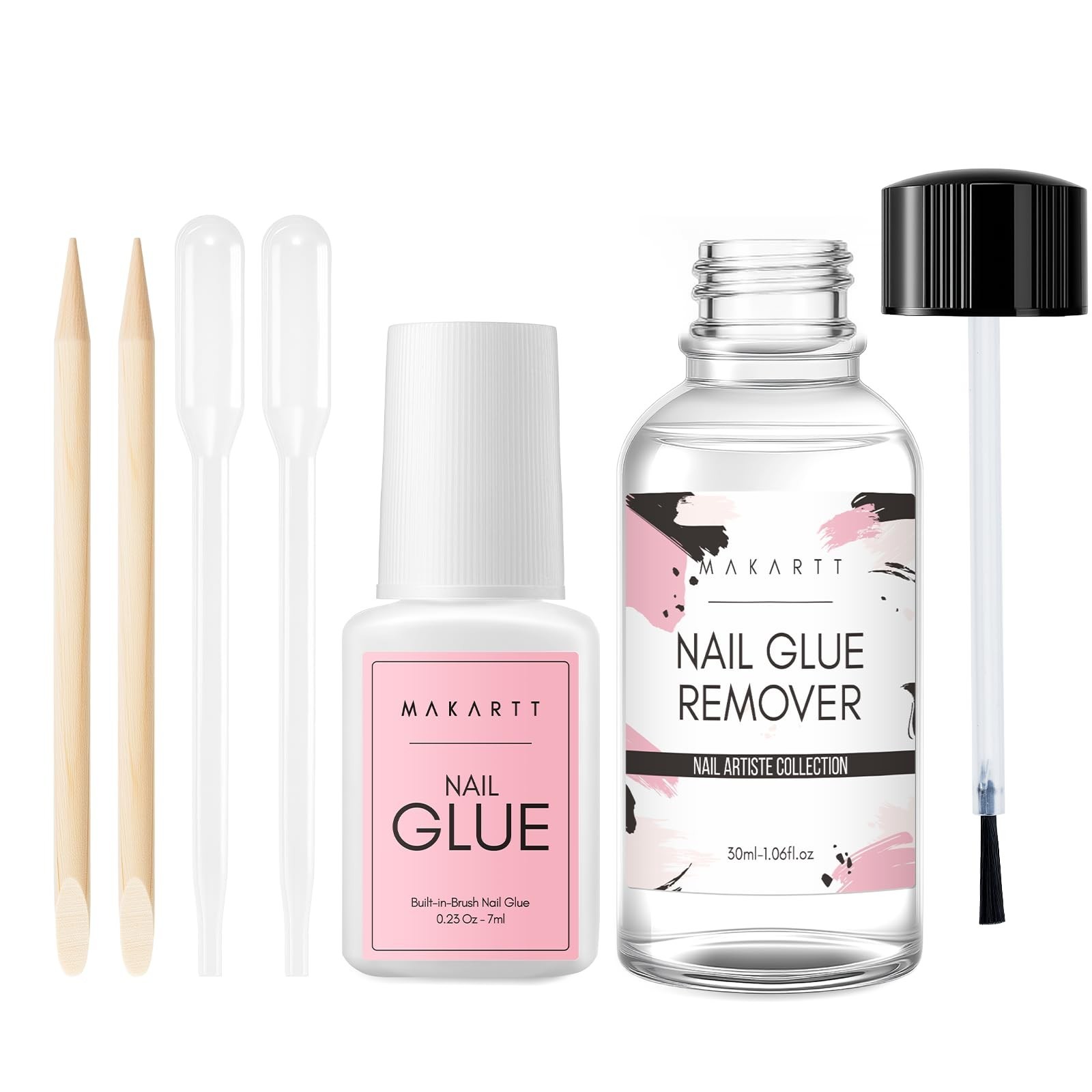 Super Strong Nail Glue Kit with Remover – Quick Dry Adhesive for Press-Ons, 7ML