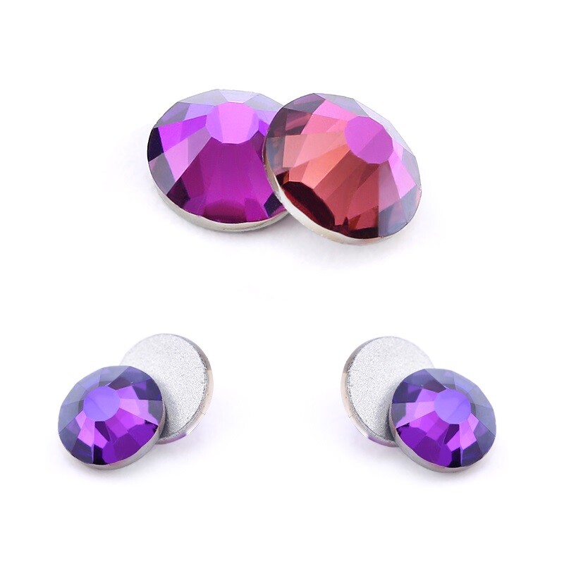 Purple Velvet Crystal Rhinestones Flatback Glass Gems for DIY Crafts Nails Decor