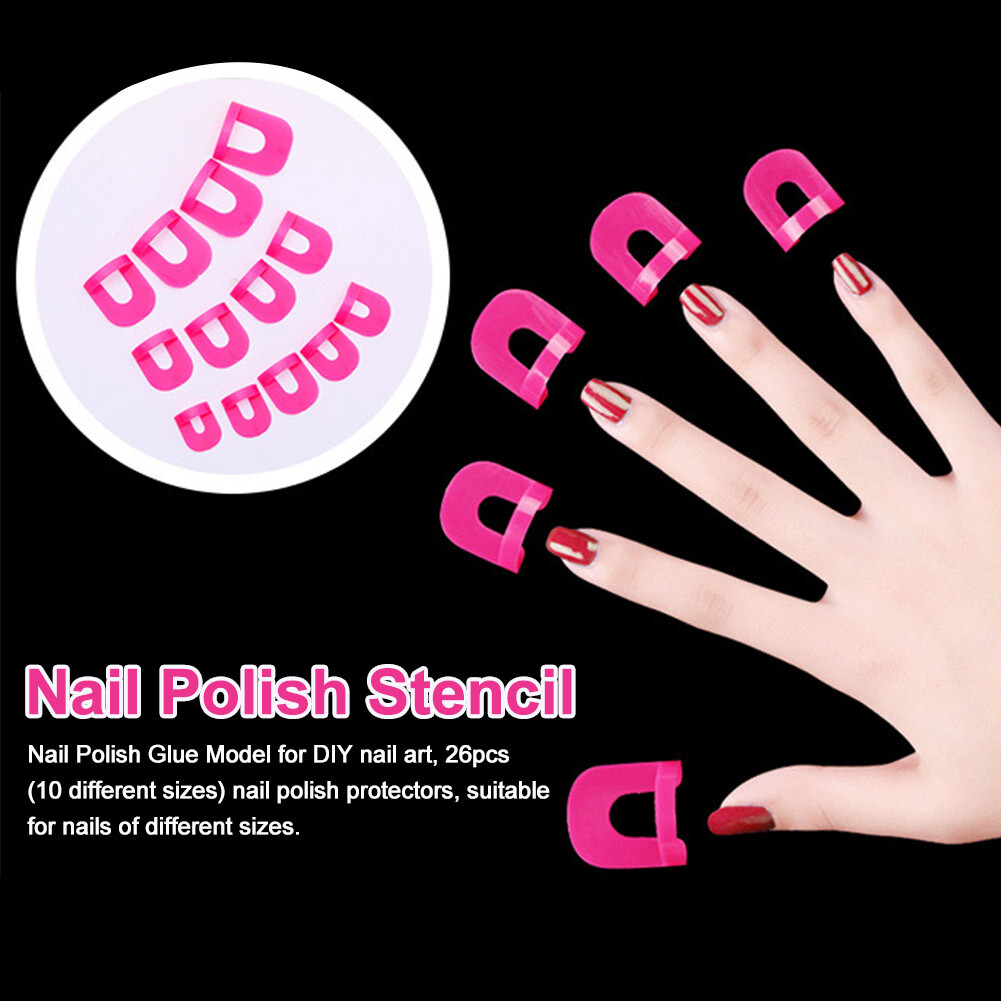 26 Pcs Curve Shape Spill-proof Finger Cover Nail Polish Varnish Protector Holder