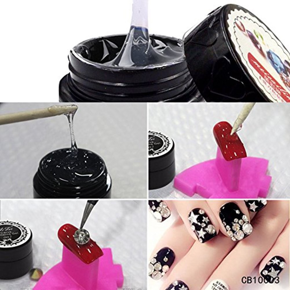 Minejin Nail Art Rhinestone Glue Gem 0.27 Fl Oz (Pack of 2), 2 Boxes