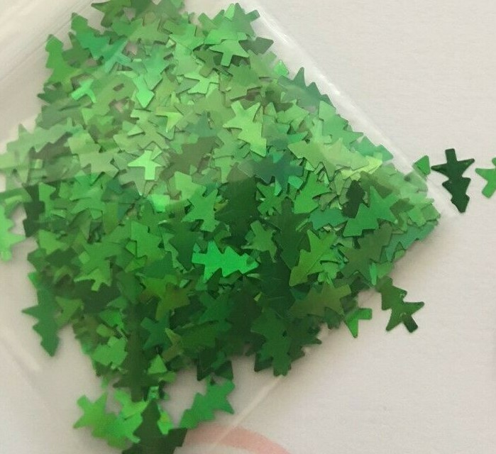 Holo Xmas TREE (Christmas Green) Glitter 10mm Nail Art Face Crafts DIY-US seller