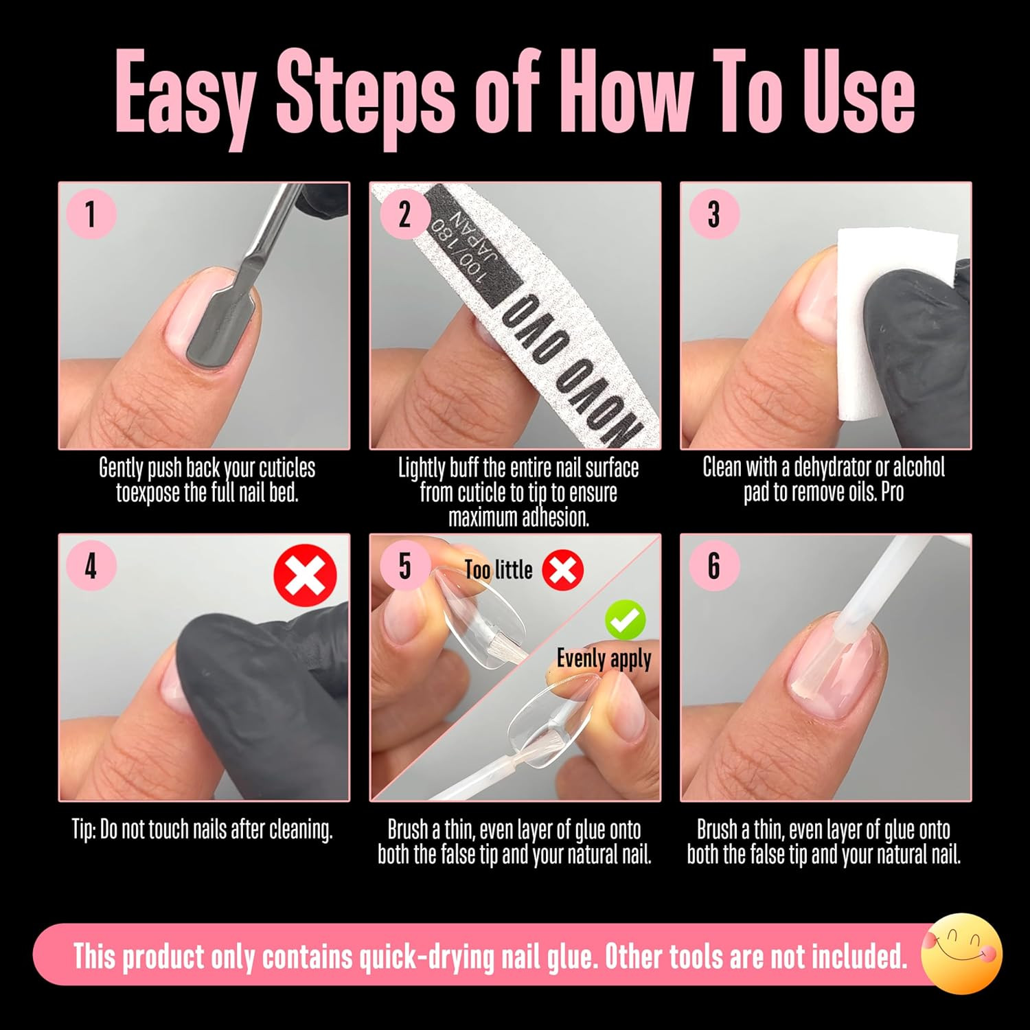 Super Strong Nail Glue for Press on Nails & False Nail Tips (8Ml 0.27 Fl Oz) – T