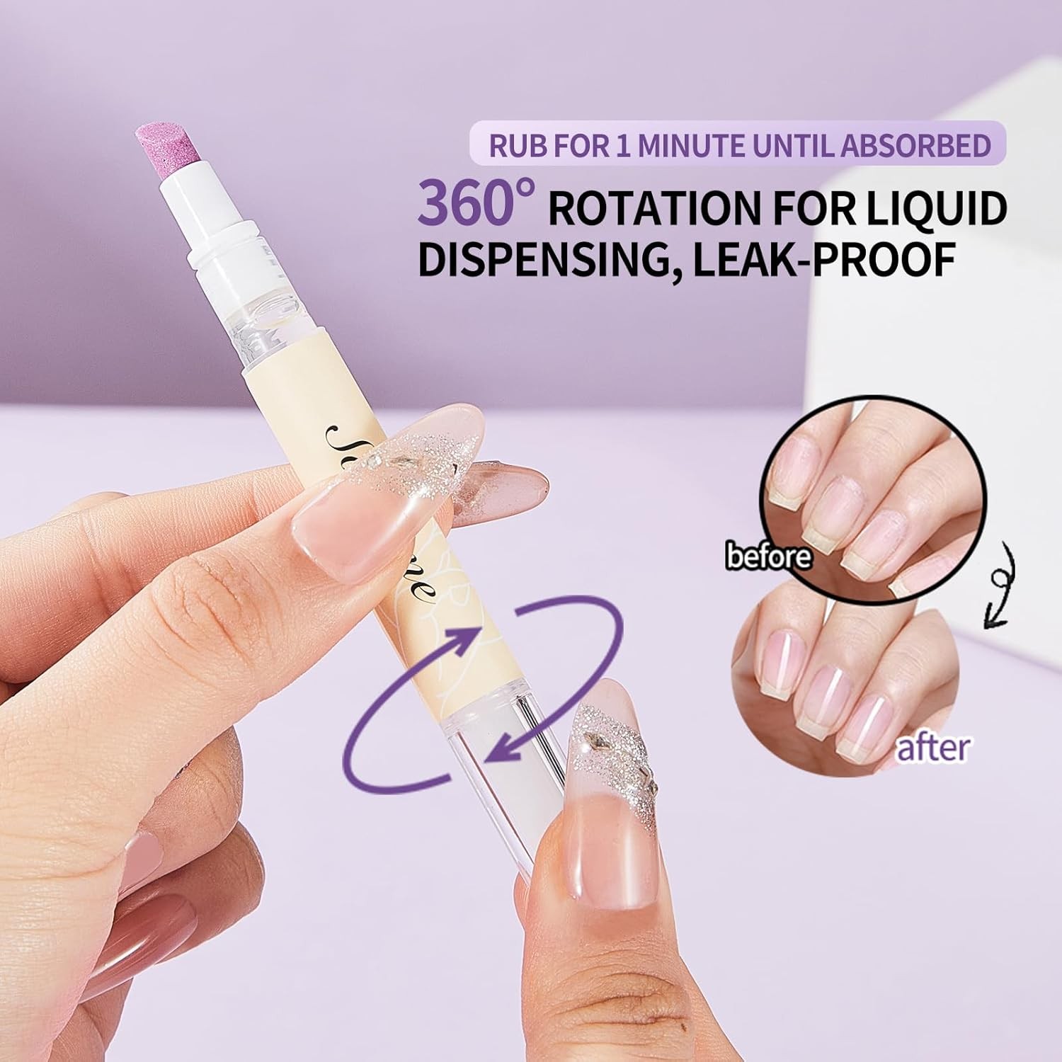 45° Ceric Cuticle Oil Pusher Pen -act Cuticle Oil Pen ntly