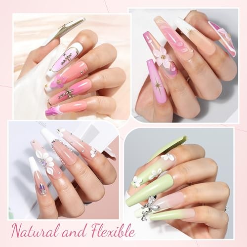 Extra Long Coffin Nail Tips No C Curve 504PCS Nails Half Cover Long XXL Coffin