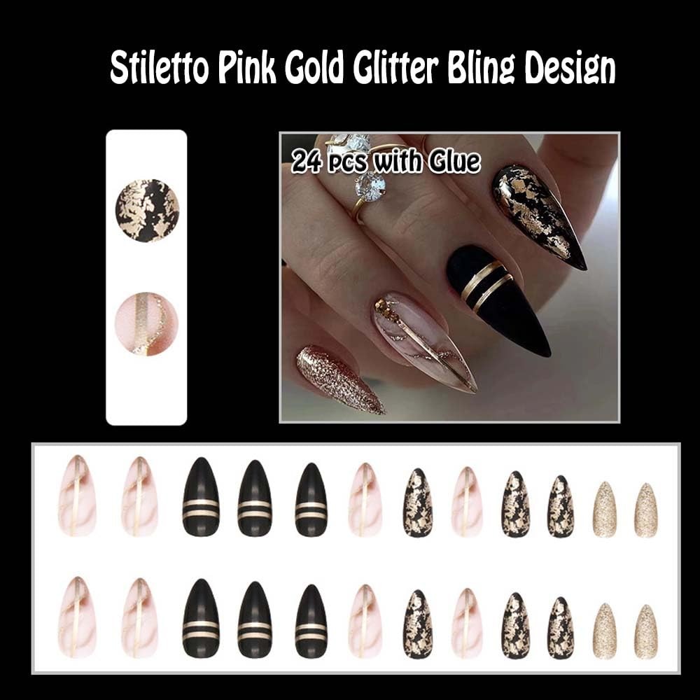 White Press on Nails Long Coffin, French Tip Fake Nail for Women with Nude Pink