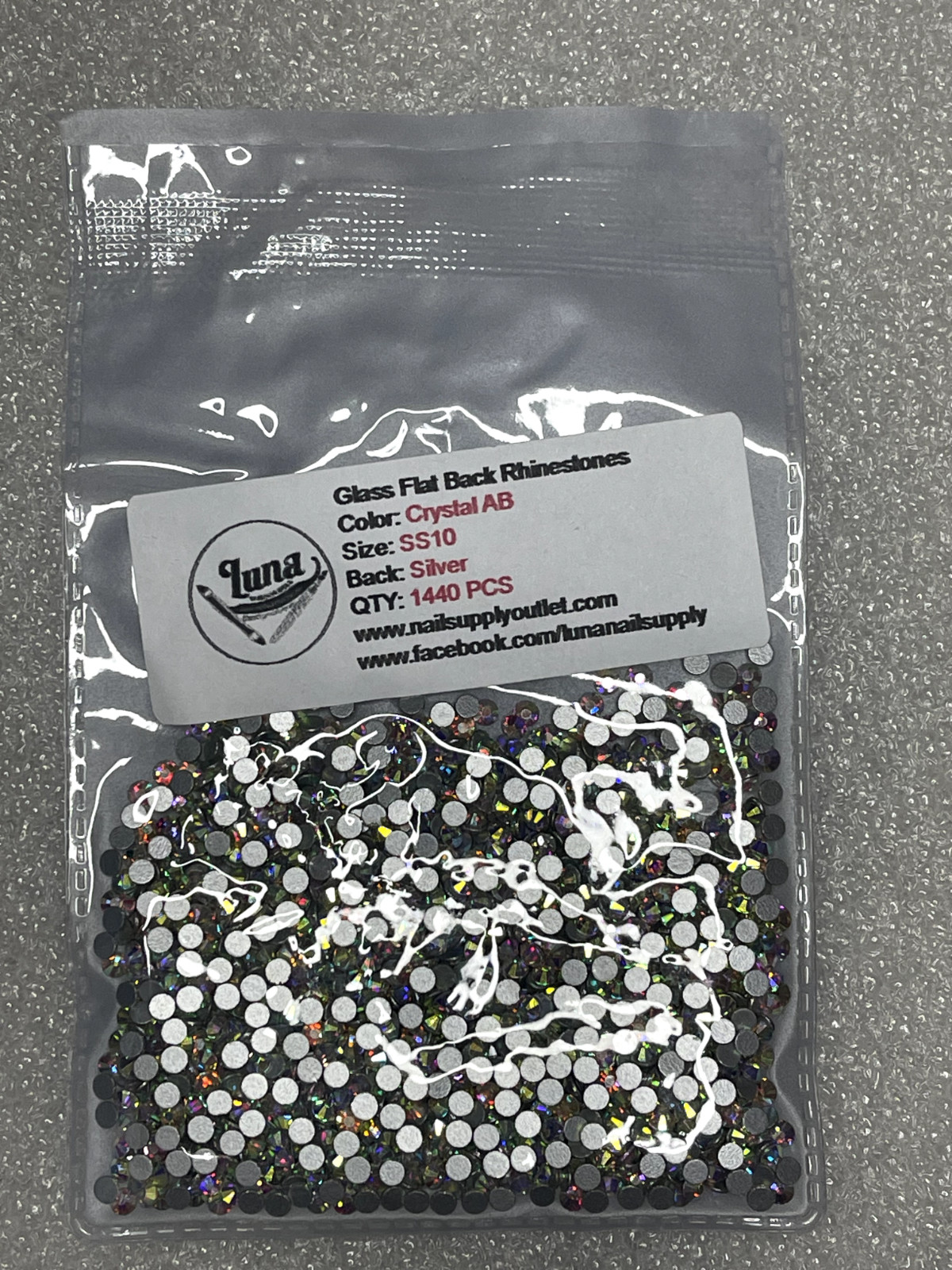 SS3-SS10 Crystal AB Nail Art Rhinestones Non Hot Fix FlatBack Stones