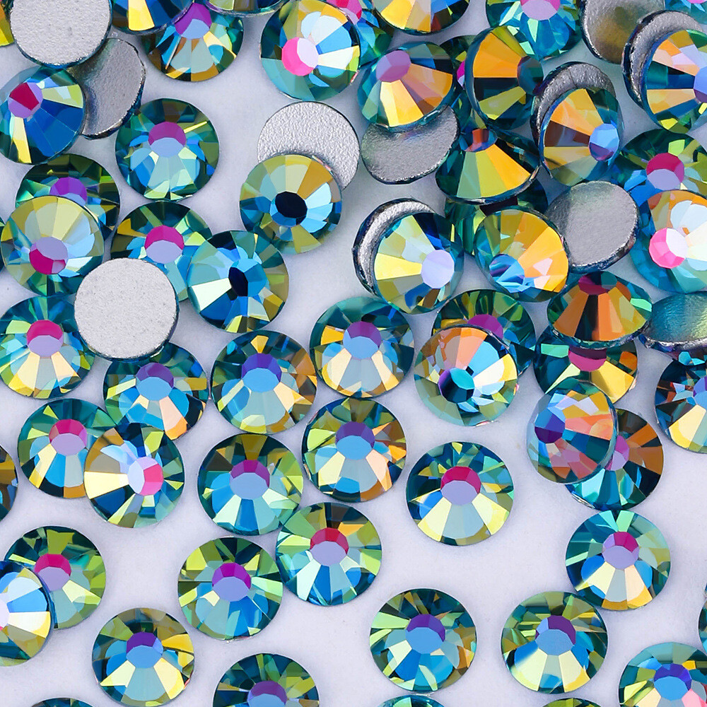 1440 Gold Rim Dazzle Flatback Rhinestones Glass Diamond DIY Crafts Art Deco Gems