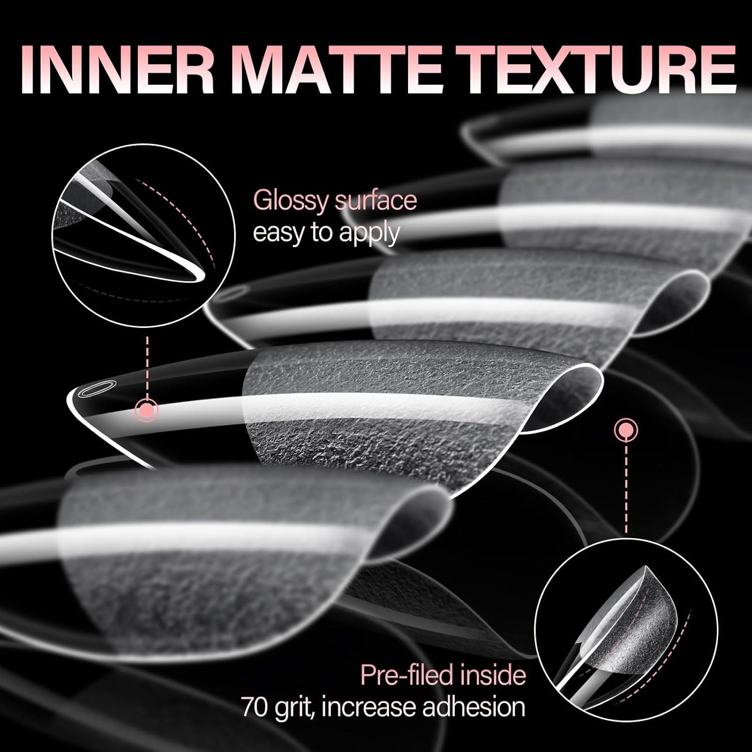 Short Almond Nail Tips – 15 Sizes 120Pcs Half Matte False Nail Tips Pre-Shaped S
