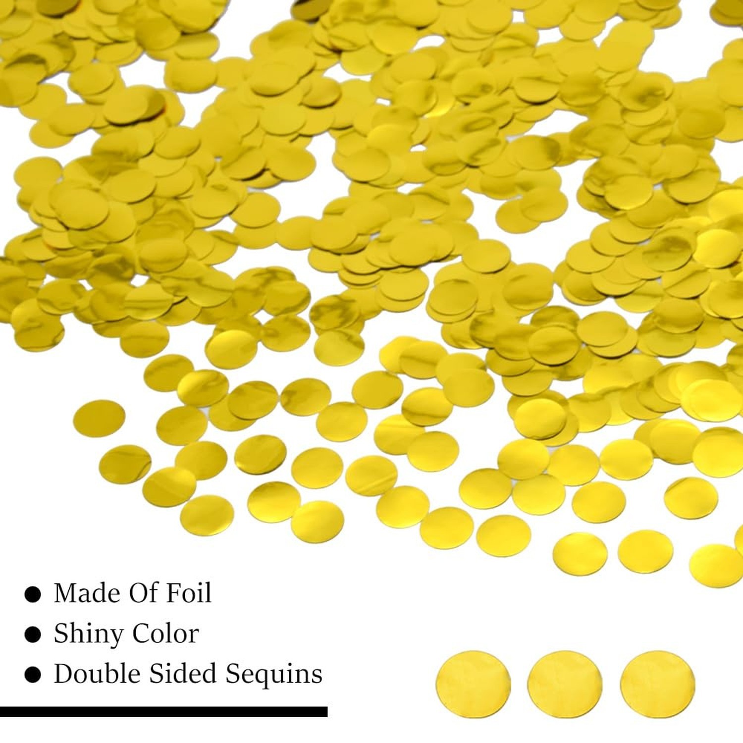 50g/1.76oz Metallic Glitter Foil Confetti 15mm Gold Round Confetti Glitter Ta…