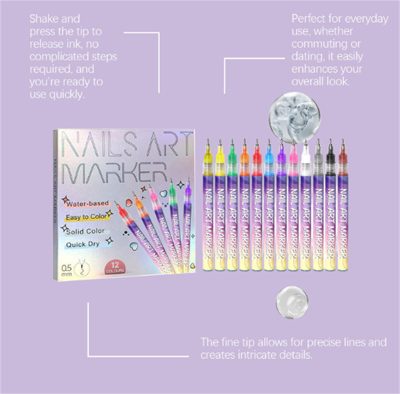 Nail Art Pens Markers Kit – for Girls Women Kids Beginners DIY Painting Nails