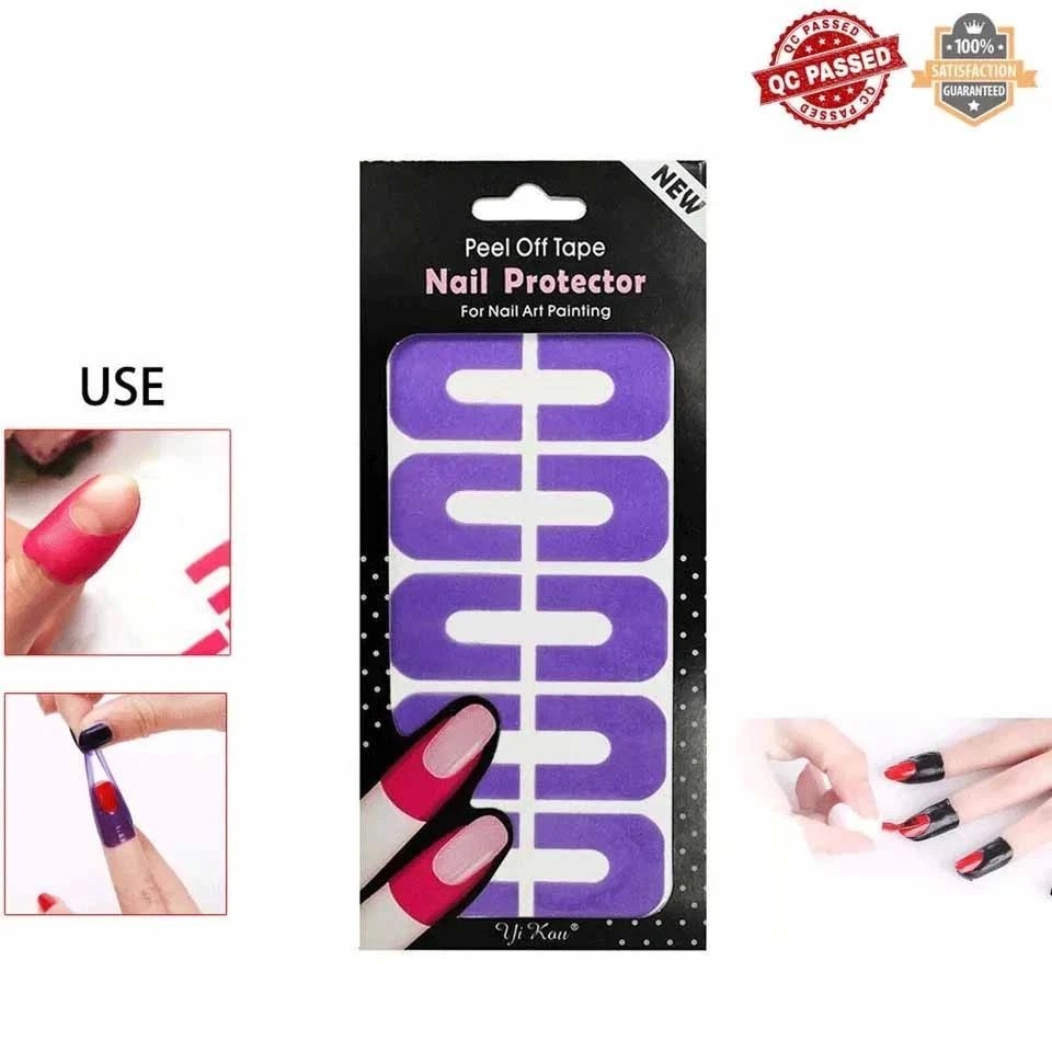 4 PACKS of 10 Nail Peel Off Sticker For Polish Skin Guard U-Shaped