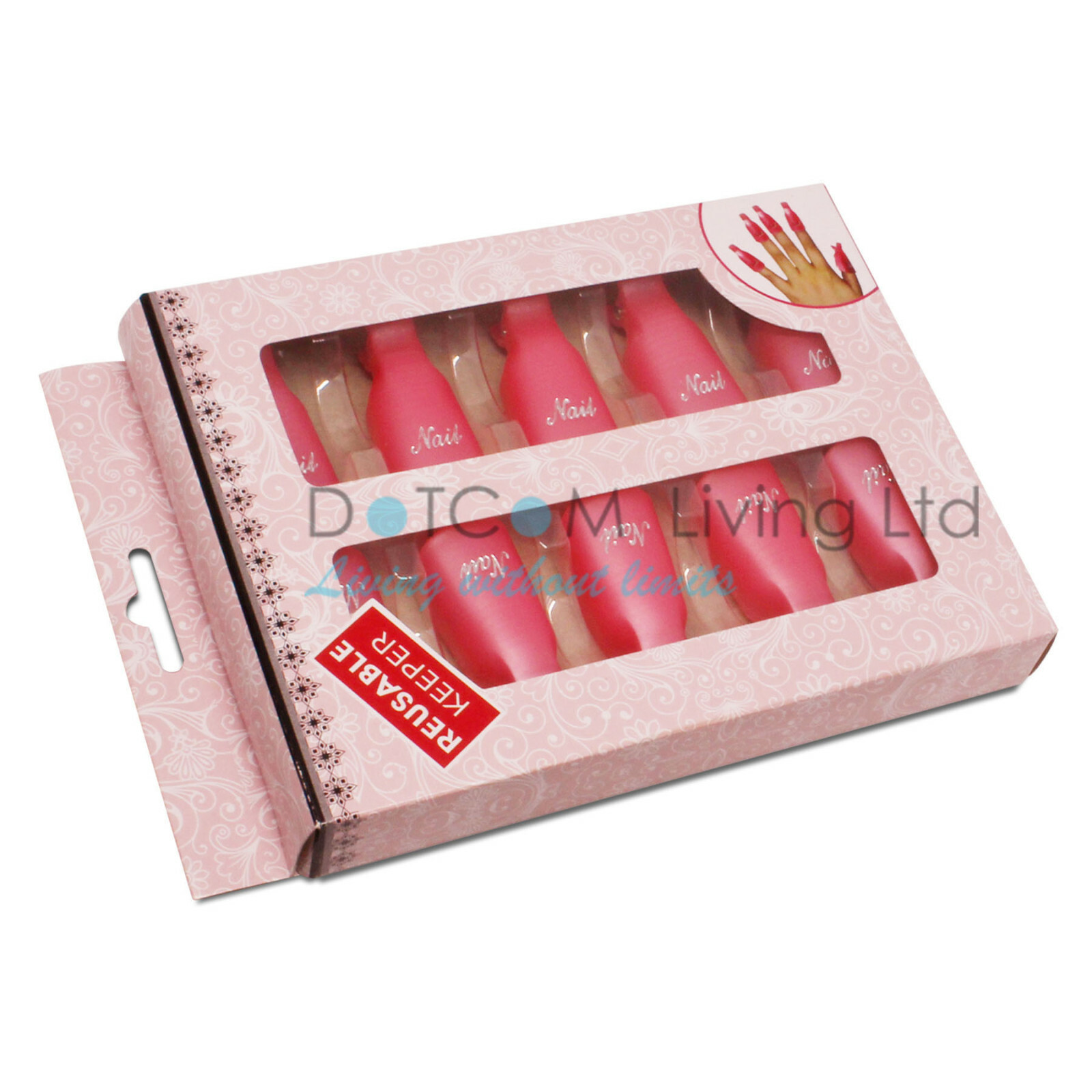 10 X Plastic Nail Soak Off UV Gel Art Polish Remover Wrap Gelish Clip Cap UK NEW
