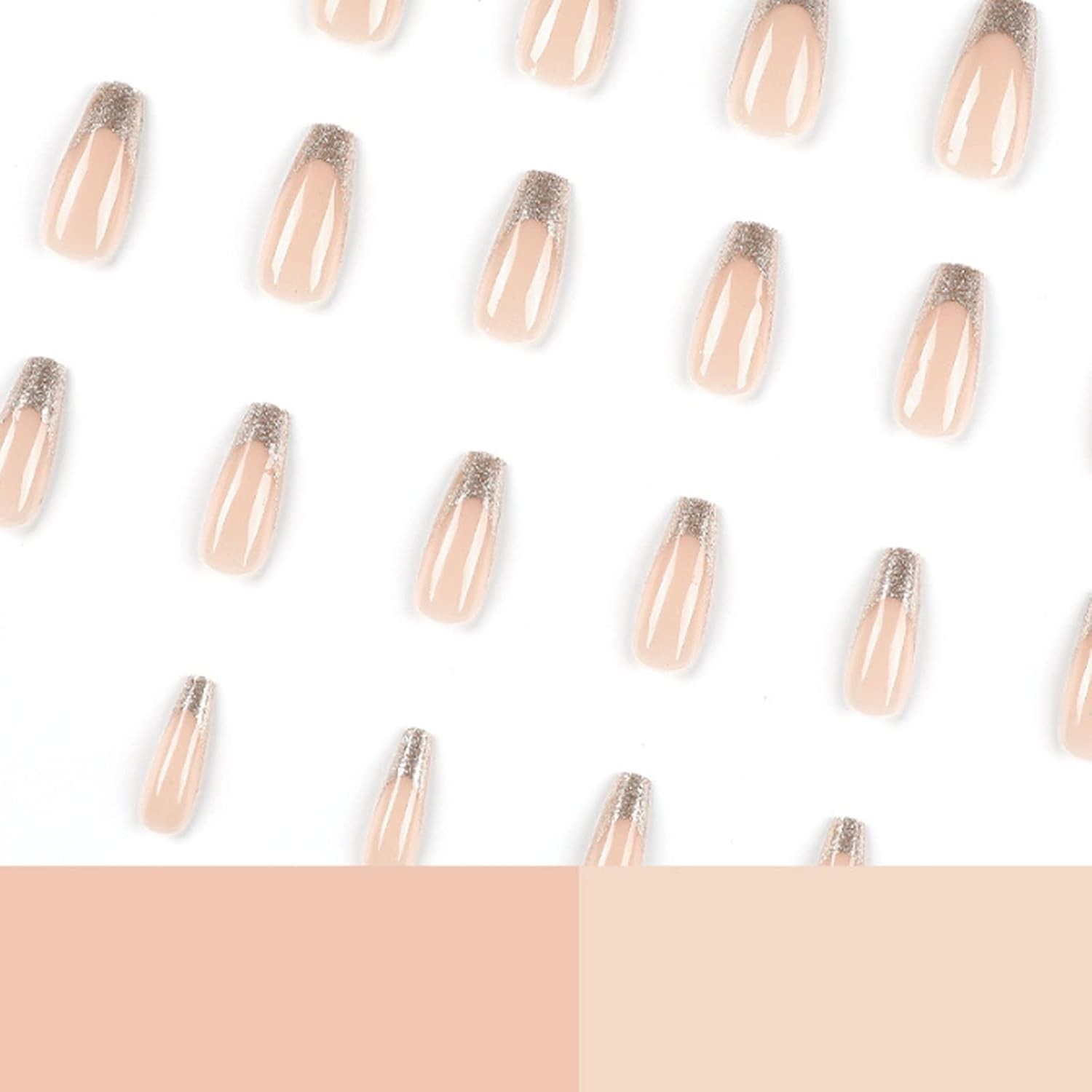 24PCS Eco-Friendly Gold Square Full Cover Fake Nails – Perfect for All Occasions