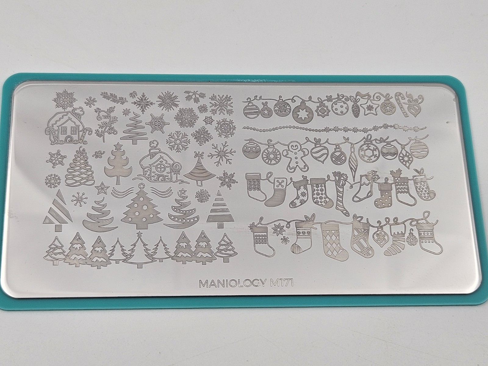 Maniology M171 Christmas Tree Stocking Gingerbread Party Nail Stamping Plates