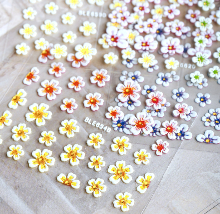 12PCS Manicure Clover Flower Blossom Decal 3D Nail Sticker Decor Slider DIY NH9