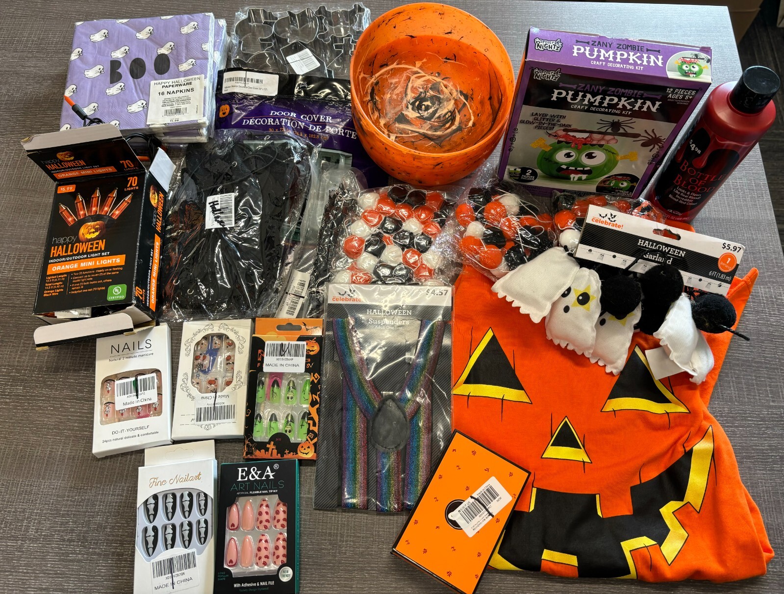 Huge Lot of Halloween Decoration/Nails/Party/Kitchen/Clothing & More