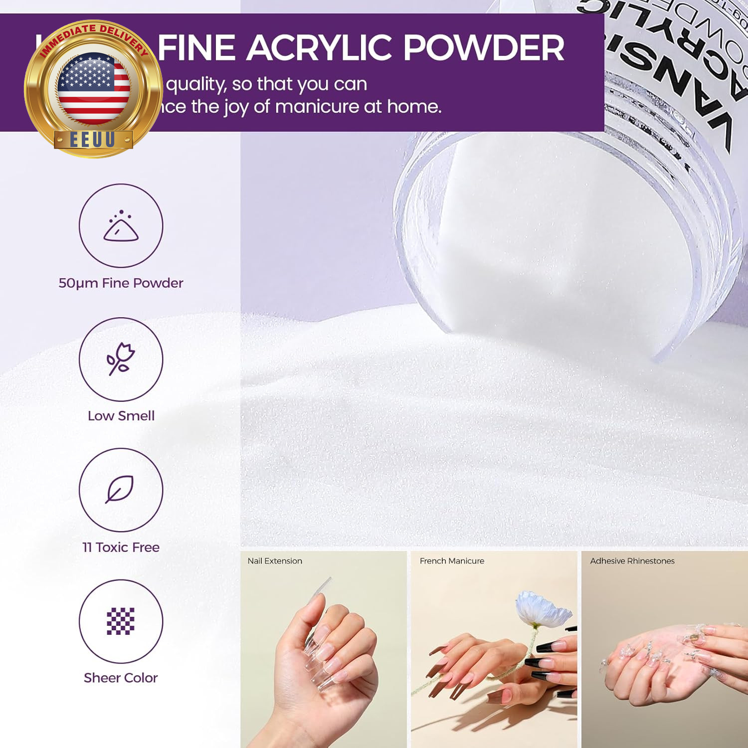 Acrylic Nail Kit: 30G Clear Acrylic Powder and 75Ml Liquid Set with Nail Brush a