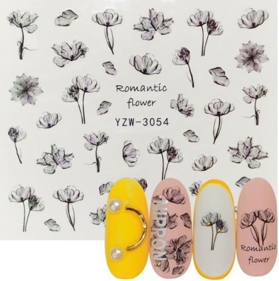 Flower, Floral Nail Art Water Decals DIY Nail (Group 1)
