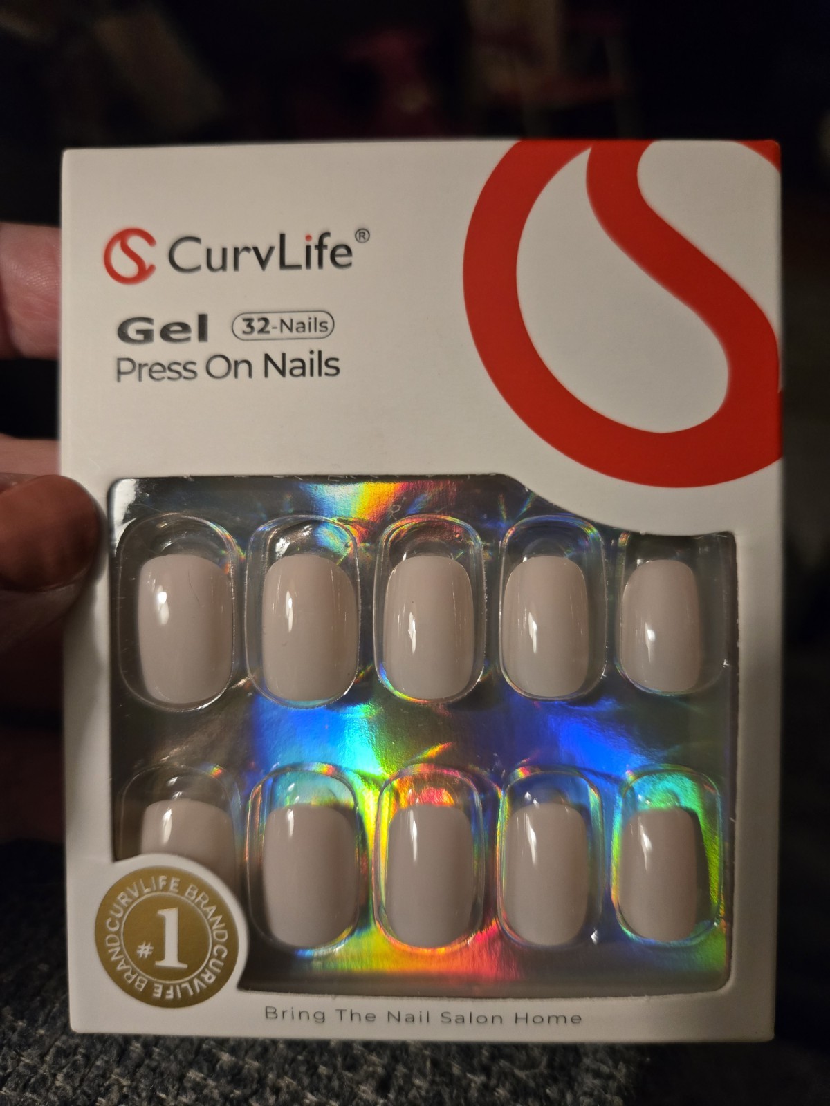 Curvlife Soft Gel Press on Nails, Gel Nail Tips, French Short Style Full Cover D