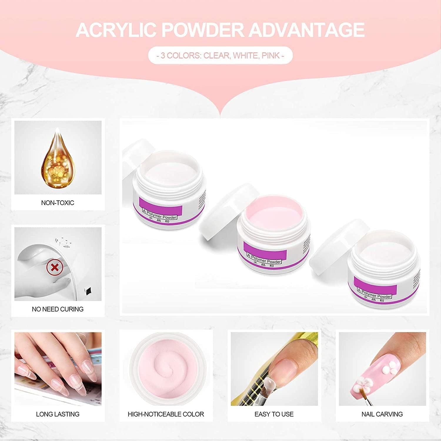 Acrylic Nail Kit, Full Set for Beginners Professional 42 in 1 Acrylic