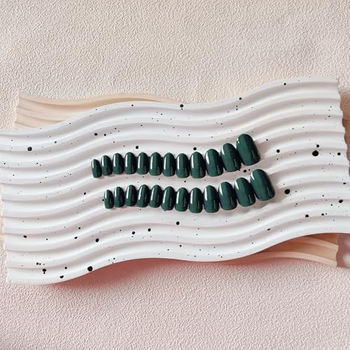 Emerald Green Nails Press on Short Oval Round Press on oval emerald green