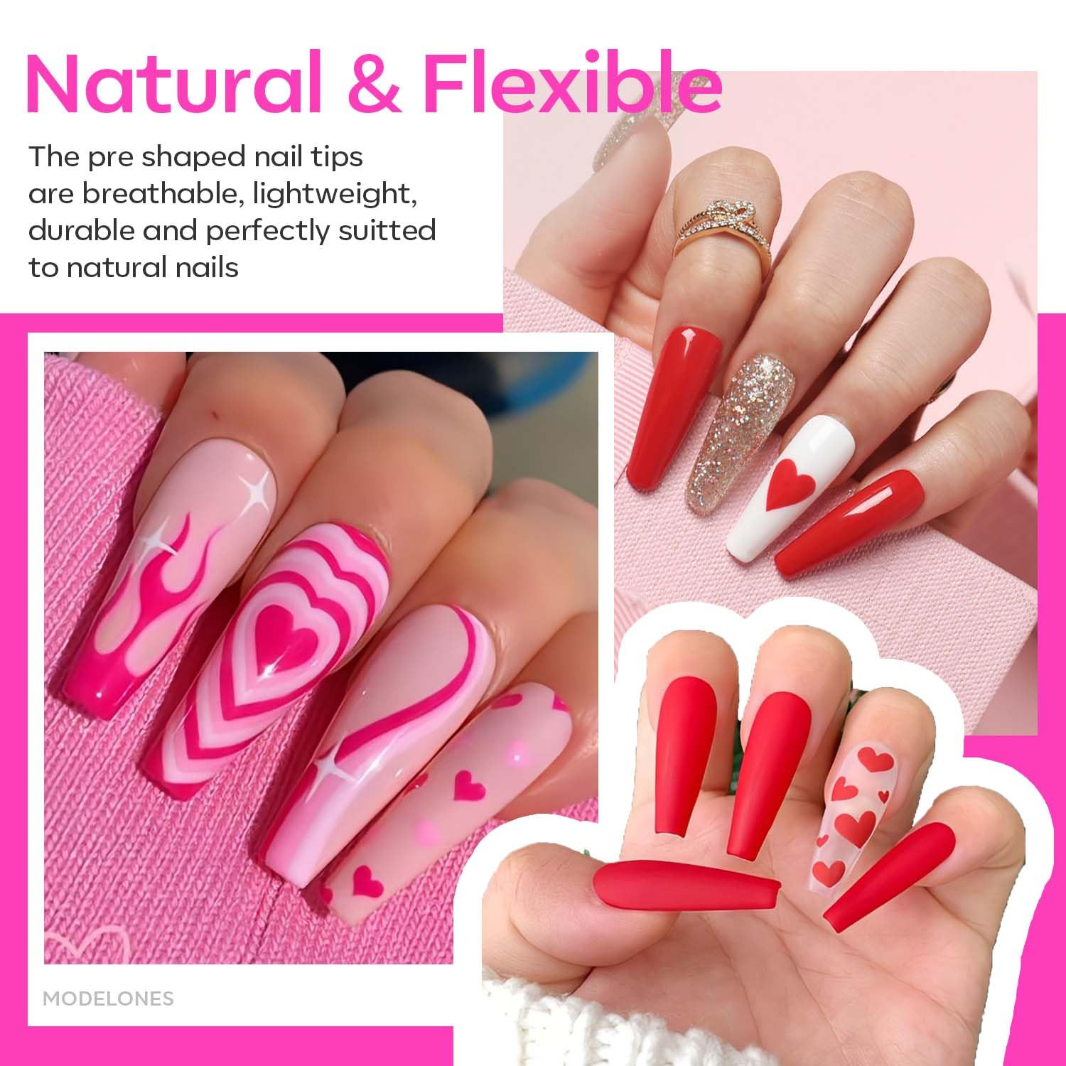 X Nail Gel Kit, Fake Nails Long Coffin, 9-In-One Glue Prep Dehydrator & Portable