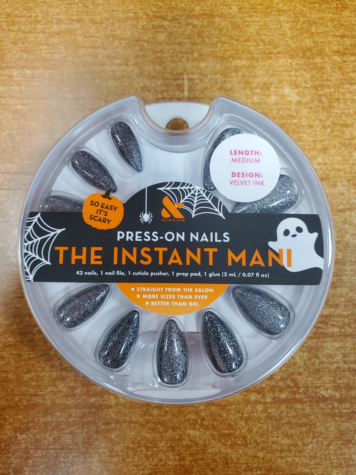 4 Pk: Olive & June The Instant Mani Nails Medium Length Velvet Ink (7868) R9P5a