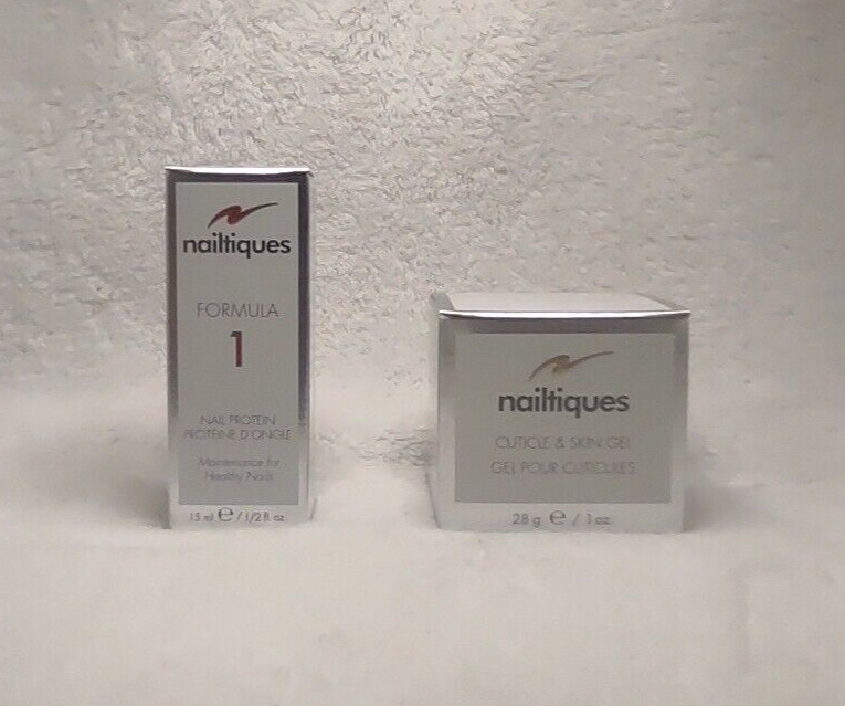 Nailtiques Formula 1 Nail Protein 0.5oz & Cuticle & Skin Gel 1oz set New In Box!
