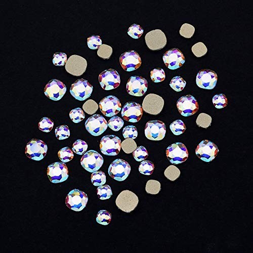 240pcs Flatback Crystals Mix – 12 Styles, Multi Sizes, Glass AB Rhinestones for