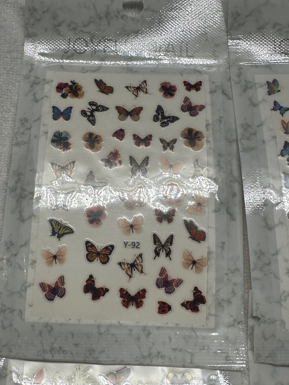 Lot of 6 Joyful Nail Butterfly Nail Stickers Mixed Designs Art Decal New In Pack
