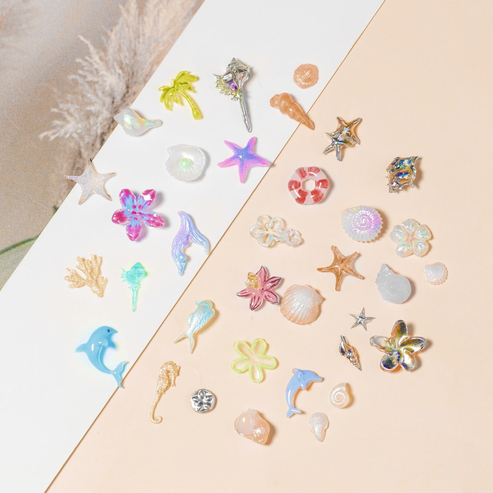 3D Sea Shell Nail Molds for Nail Art, 1PC Silicone 3D Charm Beach Ocean Pearl…