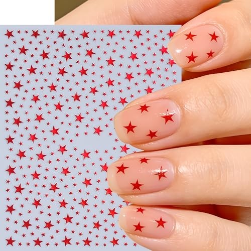 10 Sheets Star Nail Stickers 3D Self-Adhesive Shiny Stars Glitters Nail Style01