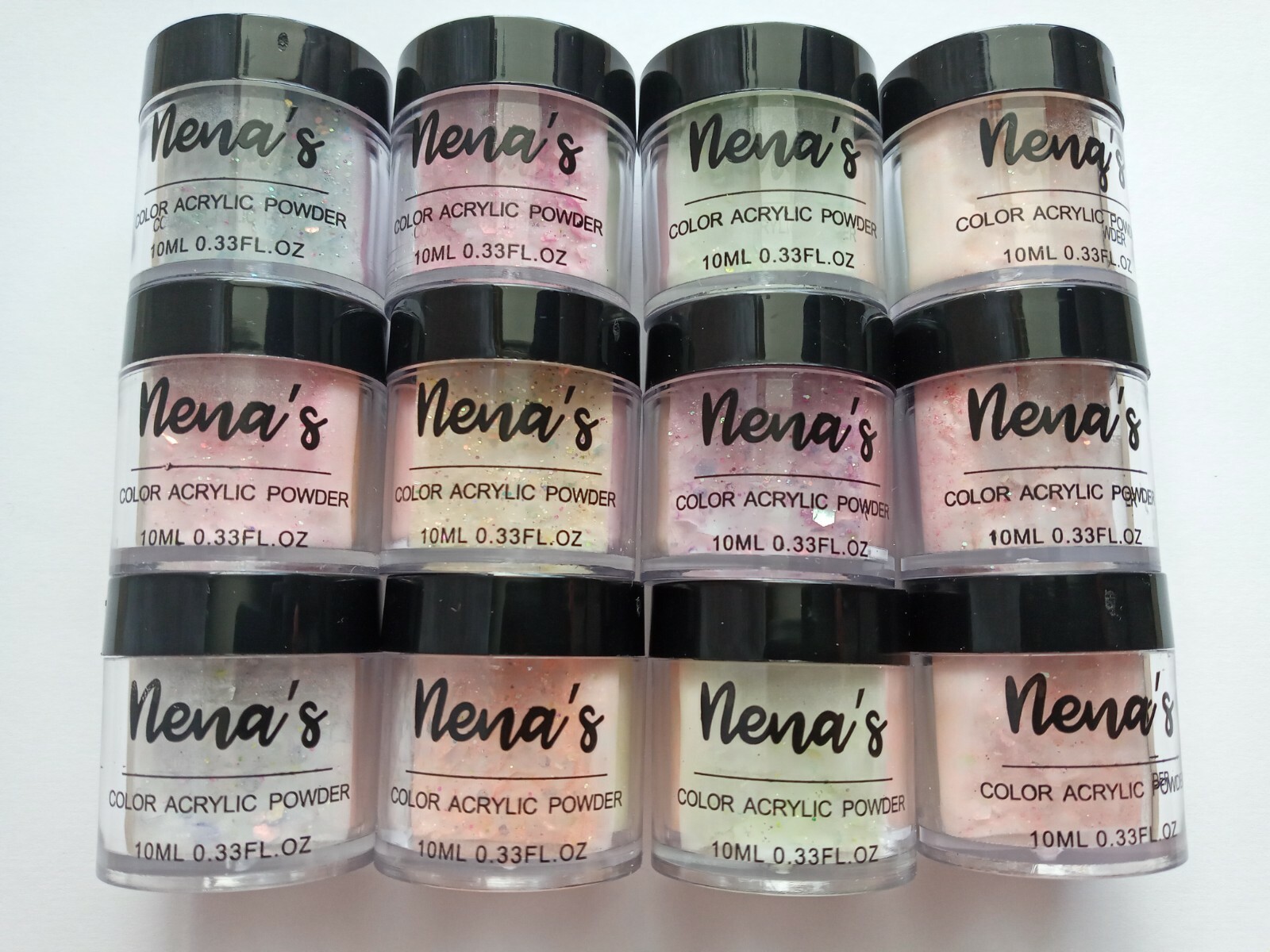 New, Nena’s Color, Glitter Acrylic Powder Collections – Pack of 12.”Pick”.
