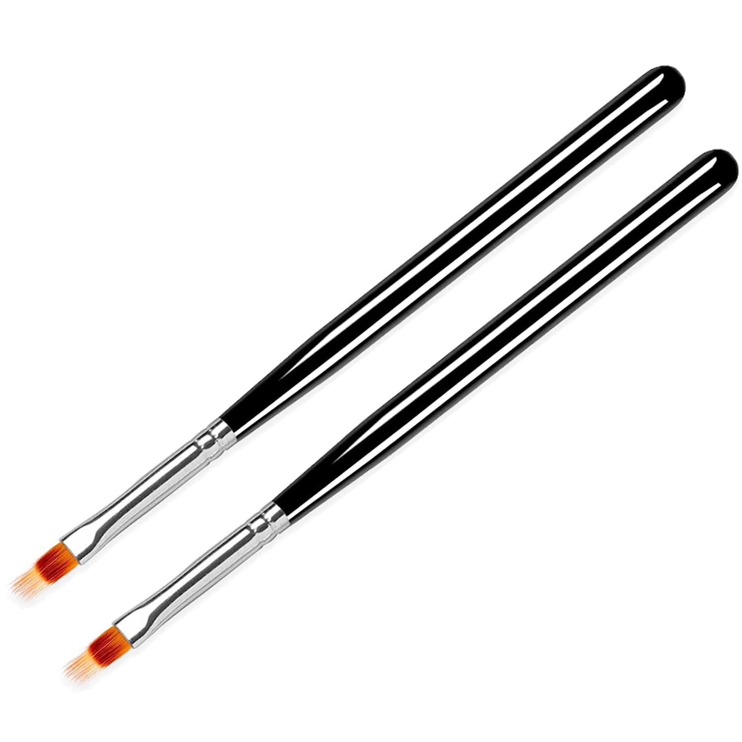 2Pcs Nail Ombre Brush Set, Wood Handle Gradient UV Gel Nail Art Painting Tools