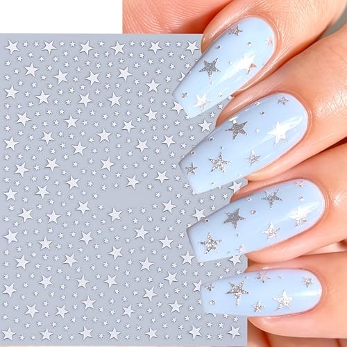 10 Sheets Star Nail Stickers 3D Self-Adhesive Shiny Stars Glitters Nail Style01