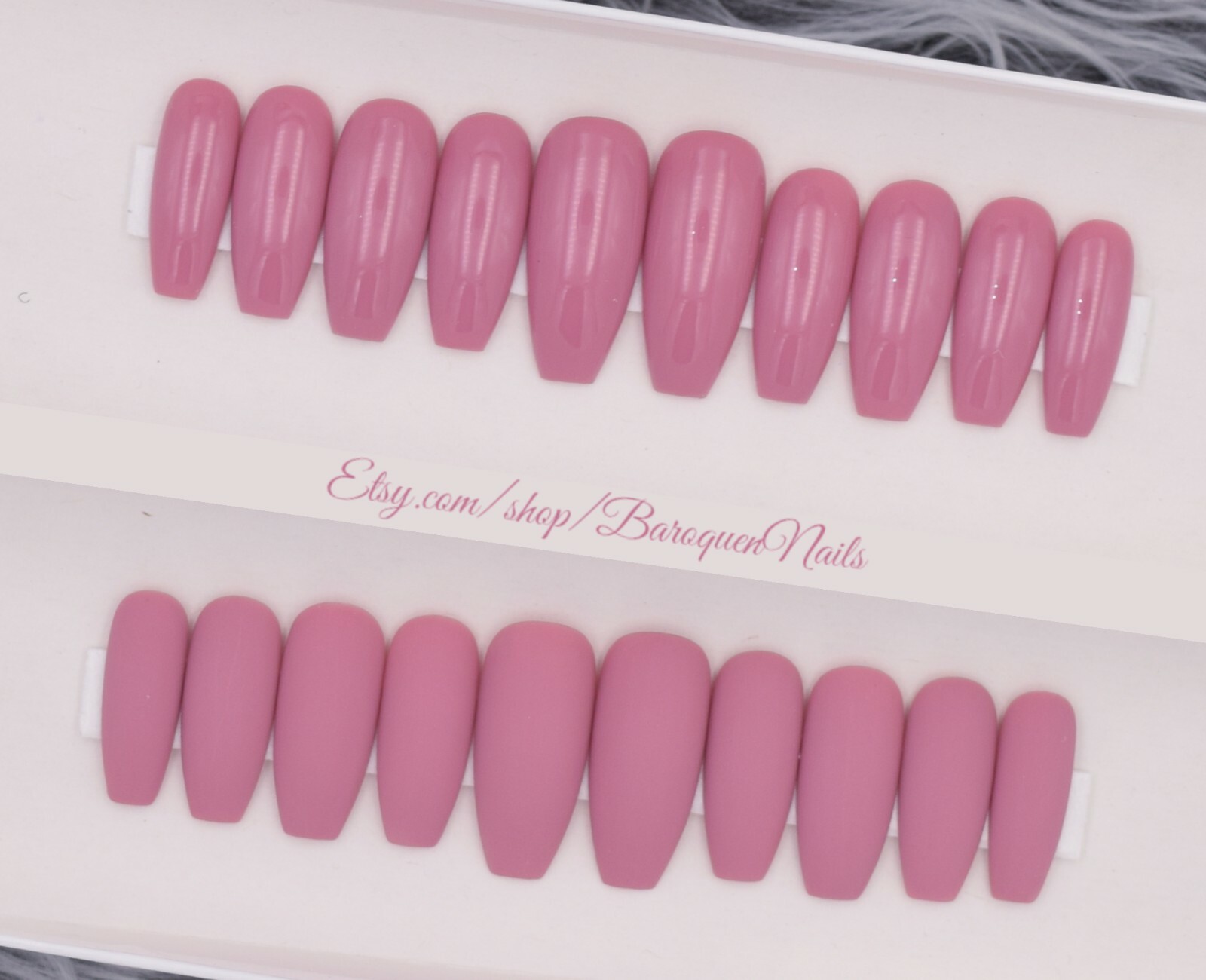 Nude Mauve Press On Nails | Pink Sugar Nails | Long Nails | Coffin Nails Gel