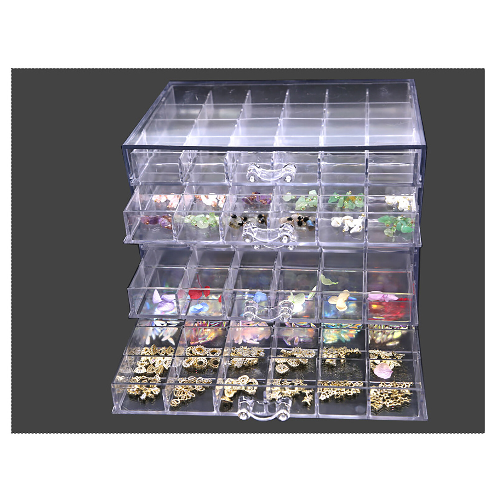 Earring Storage Box Organizer Acrylic Jewelry Storage Box Holder 5 Drawers