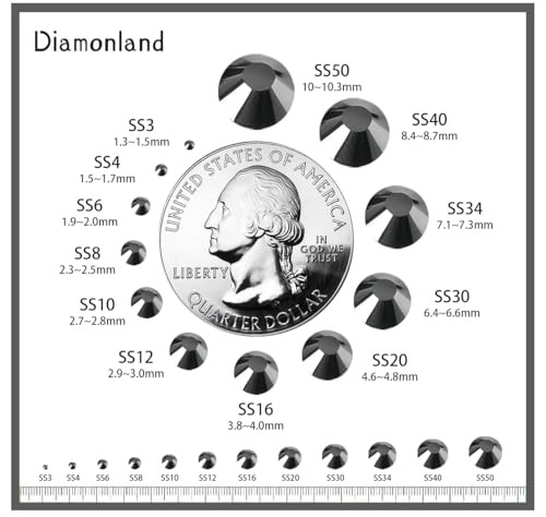 Diamonland Flatback Glass Crystal Rhinestones Rounds Gems for Bedazzling Nail…