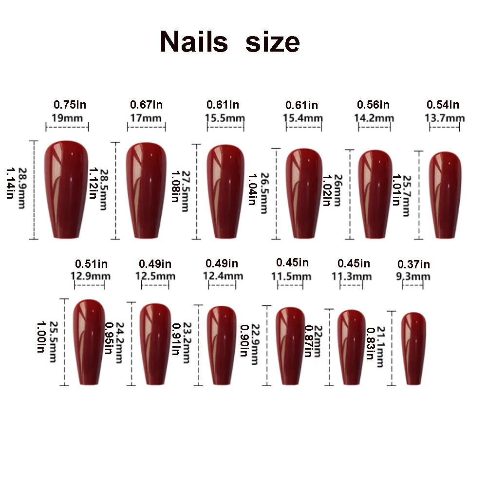 Strip Grid Print French Ballet Shape Medium Long Full Cover Press On Fake Nails