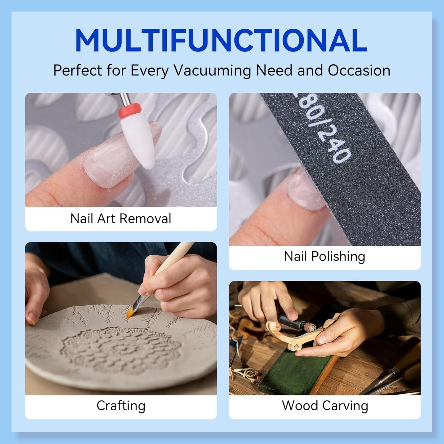 4200 RPM Nail Dust Collector – Adjustable Suction & Digital Display for Home Use